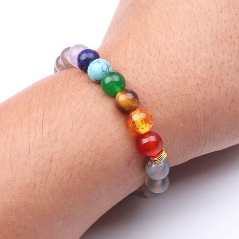 KSQS Chakra Bracelets for Women, Yoga Healing Gemstone Bracelet for Anxiety, Crystal Meditation Energy Balancing Bracelets in Saudi Arabia