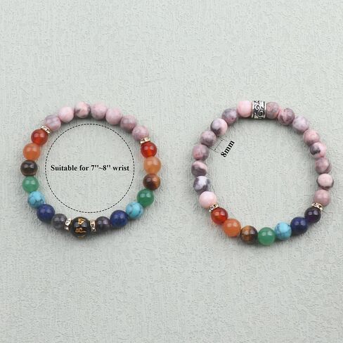 KSQS Chakra Bracelets for Women, Yoga Healing Gemstone Bracelet for Anxiety, Crystal Meditation Energy Balancing Bracelets in Saudi Arabia