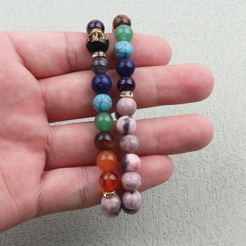 KSQS Chakra Bracelets for Women, Yoga Healing Gemstone Bracelet for Anxiety, Crystal Meditation Energy Balancing Bracelets in Saudi Arabia
