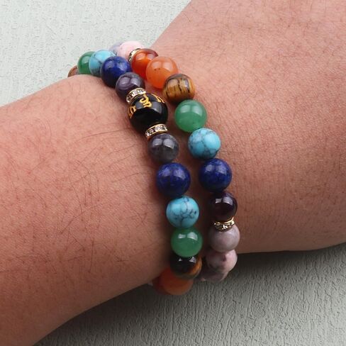 KSQS Chakra Bracelets for Women, Yoga Healing Gemstone Bracelet for Anxiety, Crystal Meditation Energy Balancing Bracelets in Saudi Arabia