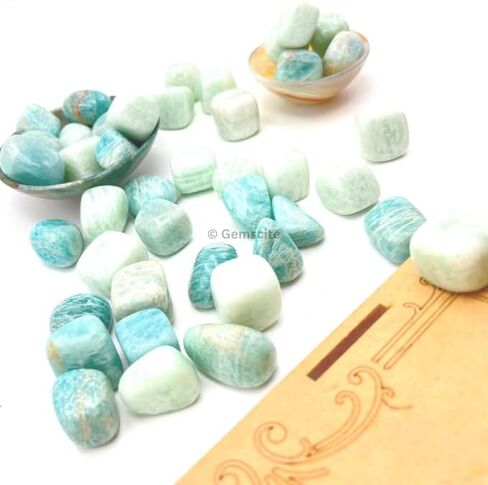 GEMSCITE Selenite 1 LB Tumbled Stones and Crystals Bulk Natural Crystal Kit for Reiki Healing Crystal Polished, Tumble Stones, Chakra Balancing, Good Luck, Reiki Gift, Home Décor in Kuwait