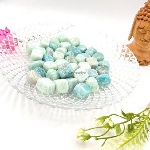 GEMSCITE Selenite 1 LB Tumbled Stones and Crystals Bulk Natural Crystal Kit for Reiki Healing Crystal Polished, Tumble Stones, Chakra Balancing, Good Luck, Reiki Gift, Home Décor in Kuwait