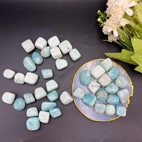 GEMSCITE Selenite 1 LB Tumbled Stones and Crystals Bulk Natural Crystal Kit for Reiki Healing Crystal Polished, Tumble Stones, Chakra Balancing, Good Luck, Reiki Gift, Home Décor in Kuwait