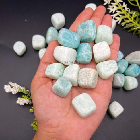 GEMSCITE Selenite 1 LB Tumbled Stones and Crystals Bulk Natural Crystal Kit for Reiki Healing Crystal Polished, Tumble Stones, Chakra Balancing, Good Luck, Reiki Gift, Home Décor in Kuwait