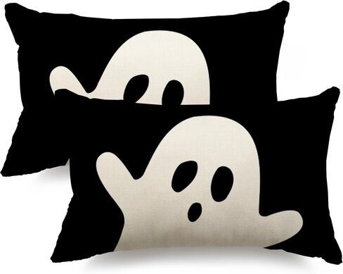 Halloween Pillow Cover 12x20 Ghost Halloween Lumbar Pillow Covers Decorations Outdoor Halloween Pillows Decorative for Halloween Home Decor for Sofa in Saudi Arabia