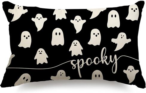 Halloween Pillow Cover 12x20 Ghost Halloween Lumbar Pillow Covers Decorations Outdoor Halloween Pillows Decorative for Halloween Home Decor for Sofa in Saudi Arabia