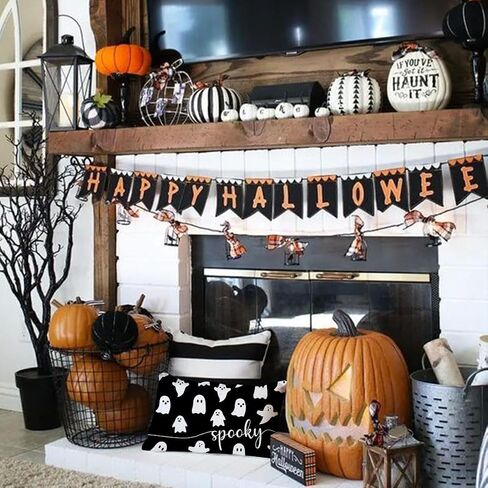 Halloween Pillow Cover 12x20 Ghost Halloween Lumbar Pillow Covers Decorations Outdoor Halloween Pillows Decorative for Halloween Home Decor for Sofa in Saudi Arabia