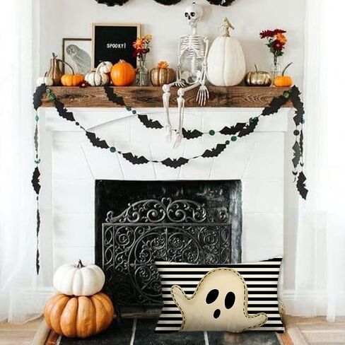 Halloween Pillow Cover 12x20 Ghost Halloween Lumbar Pillow Covers Decorations Outdoor Halloween Pillows Decorative for Halloween Home Decor for Sofa in Saudi Arabia