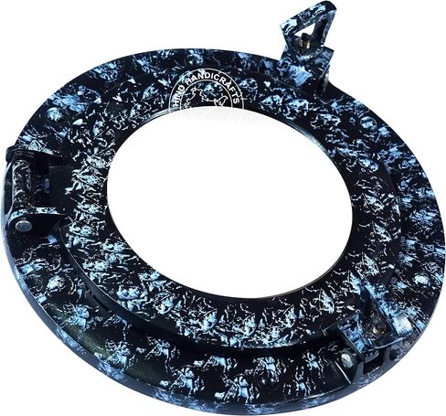 Wall Mounted Vintage Nautical Ship Porthole Mirror for Home Decor | Pirate's Maritime Nautical Themed Decor | Vanity Mirror (24 INCHES, NIckel Chrome) in Saudi Arabia