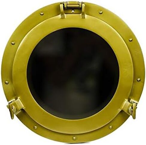 Wall Mounted Vintage Nautical Ship Porthole Mirror for Home Decor | Pirate's Maritime Nautical Themed Decor | Vanity Mirror (24 INCHES, NIckel Chrome) in Saudi Arabia