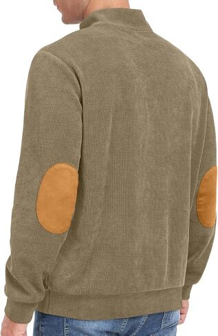 Men's Corduroy Sweatshirts,Casual Button Down Stand Collar long Sleeve Henley Pullover Sweatshirt in Saudi Arabia