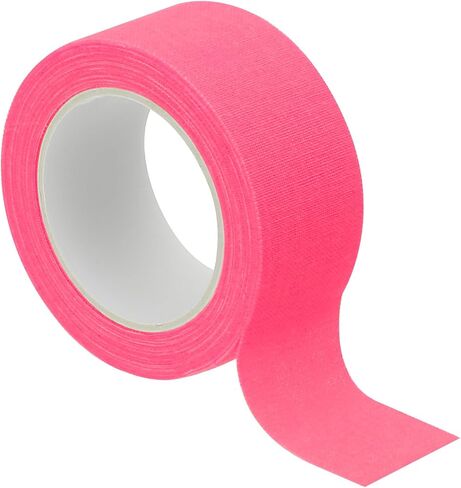 PATIKIL 1 inch x 16.5 feet Neon Gaffer Cloth Tape, 1 Roll Fluorescent Adhesive Tape UV Black Light Glow Tape for UV Party, Yellow in Saudi Arabia