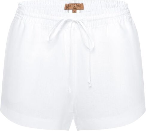 Womens Nacre Vouage Summer Flowy Beach Drawstring Linen Casual Shorts in Saudi Arabia