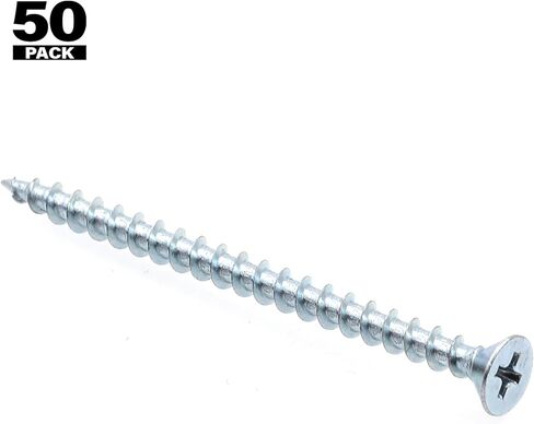Prime-Line 9016850 Sheet Metal Screw, Self-Tapping, Flat Head Phillips, #8 X 2-1/2 in, Zinc Plated Steel, Pack of 50 in Saudi Arabia