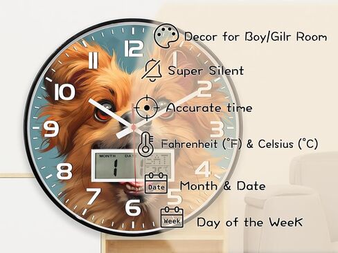 JENLYSTIME 12 Inch 3D Number Modern Wall Clock,Round Bright Colorful Dial,Non Ticking Silent Quartz Battery Operated Wall Clocks,Easy to Read Simple Style Decor Clock for Bedroom,LivingRoom(Pink) in Saudi Arabia