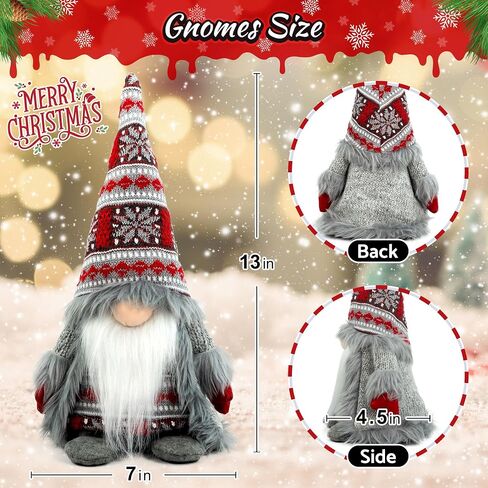Gnome Christmas Decorations - Adorable Plush Christmas Gnome Gifts for Women, Thanksgiving Valentines Birthday Plush Gnome Swedish Tomte Elf for Kitchen, Tiered Tray and Home Décor in Kuwait