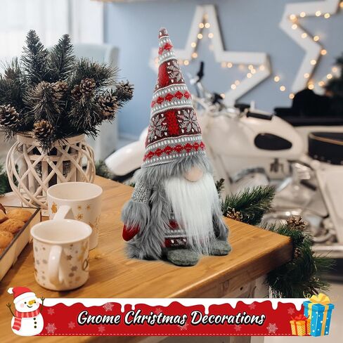 Gnome Christmas Decorations - Adorable Plush Christmas Gnome Gifts for Women, Thanksgiving Valentines Birthday Plush Gnome Swedish Tomte Elf for Kitchen, Tiered Tray and Home Décor in Kuwait