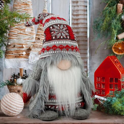 Gnome Christmas Decorations - Adorable Plush Christmas Gnome Gifts for Women, Thanksgiving Valentines Birthday Plush Gnome Swedish Tomte Elf for Kitchen, Tiered Tray and Home Décor in Kuwait