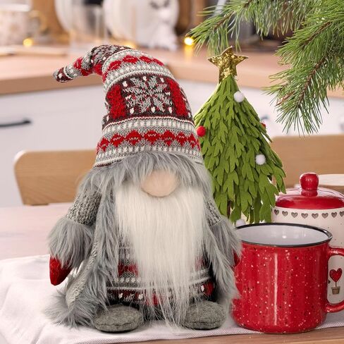 Gnome Christmas Decorations - Adorable Plush Christmas Gnome Gifts for Women, Thanksgiving Valentines Birthday Plush Gnome Swedish Tomte Elf for Kitchen, Tiered Tray and Home Décor in Kuwait