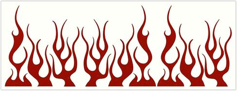 LiteMark Reflective Orange Assorted 4 Inch Flames Sticker Decals for Helmets, Bicycles, Strollers, Wheelchairs and More - Pack of 9 in Saudi Arabia