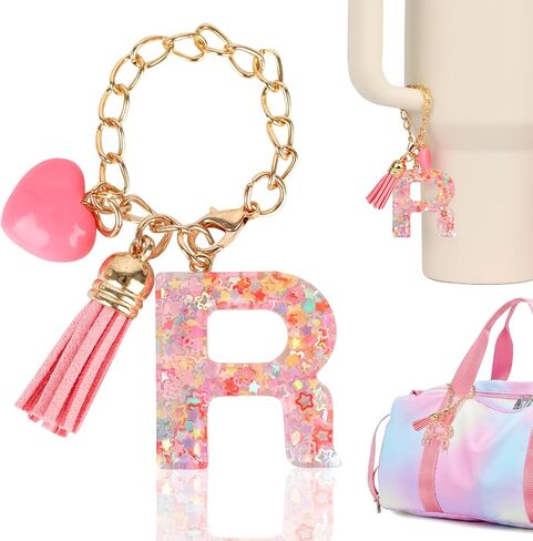 Letter Charm Accessories for Stanley Cup with Handle, Initial Letter Stanley Tumbler with Bling Charms in Saudi Arabia
