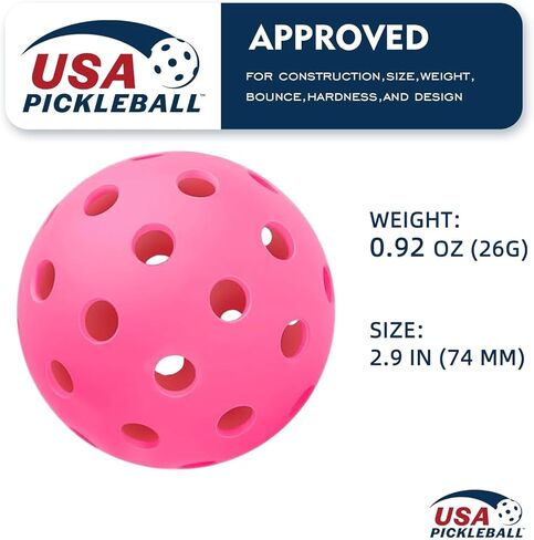 2024 Pickleball Balls, 40 Holes Outdoor Pickleballs, USAPA Approved Pickle Ball for Tournament Play, Official US Open Ball for All Style Pickleball Paddles in Saudi Arabia