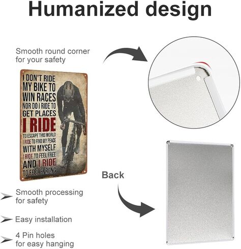 I Don't Ride My Bike to Win Races-Retro Signs for Home Bars Clubs Cafes Wall Art Decor 8x12 Inch Vintage Metal Tin Sign in Kuwait