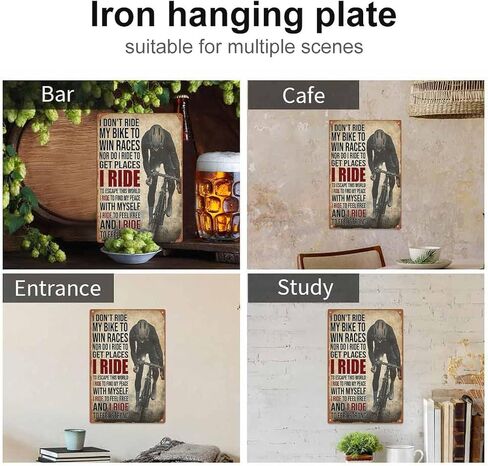 I Don't Ride My Bike to Win Races-Retro Signs for Home Bars Clubs Cafes Wall Art Decor 8x12 Inch Vintage Metal Tin Sign in Kuwait