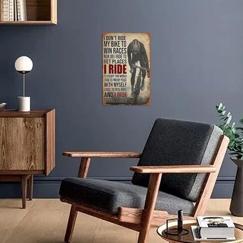 I Don't Ride My Bike to Win Races-Retro Signs for Home Bars Clubs Cafes Wall Art Decor 8x12 Inch Vintage Metal Tin Sign in Kuwait