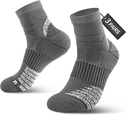 Athletic Ankle Socks Quarter Running Socks,Thick Cushion Padded,Anti-Blister,Seamless,Arch support,Gym,Tennis,3 Pairs in Saudi Arabia