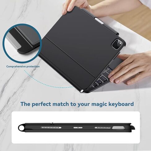 Case for Magic Keyboard iPad Pro 11 and iPad Air4/Air5 10.9 with Pencil Holder, Premium Magic Keyboard Compatible Case for iPad Air 10.9 2022/2020 and iPad Pro 11 2022/2021/2020/2018 -White in Saudi Arabia