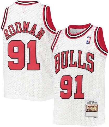Dennis Rodman Chicago Bulls White Youth 8-20 Hardwood Classic Soul Swingman Player Jersey - Small 8 in Saudi Arabia