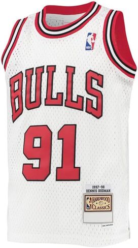Dennis Rodman Chicago Bulls White Youth 8-20 Hardwood Classic Soul Swingman Player Jersey - Small 8 in Saudi Arabia