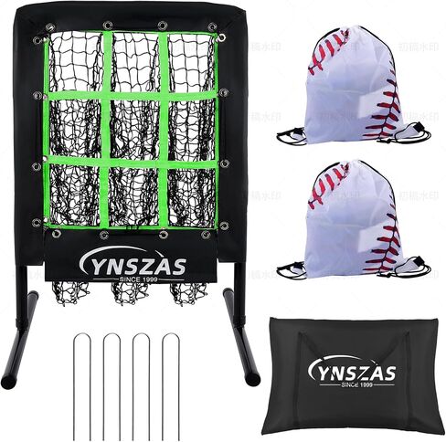 𝑵𝑬𝑾 Baseball Pitching Net with 9 Target Throw Hole Pockets, Professional Height Adjustable Strike Zone for Pitch & Hitting Practice Equipment, Portable Pitcher Training Net for Baseball Gear in Saudi Arabia