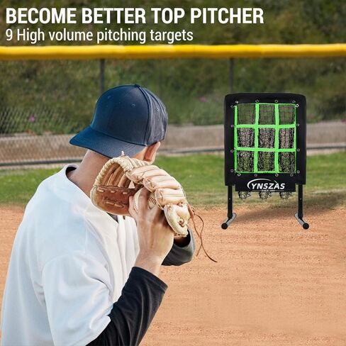 𝑵𝑬𝑾 Baseball Pitching Net with 9 Target Throw Hole Pockets, Professional Height Adjustable Strike Zone for Pitch & Hitting Practice Equipment, Portable Pitcher Training Net for Baseball Gear in Saudi Arabia