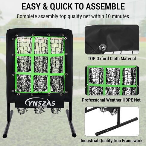 𝑵𝑬𝑾 Baseball Pitching Net with 9 Target Throw Hole Pockets, Professional Height Adjustable Strike Zone for Pitch & Hitting Practice Equipment, Portable Pitcher Training Net for Baseball Gear in Saudi Arabia