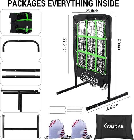 𝑵𝑬𝑾 Baseball Pitching Net with 9 Target Throw Hole Pockets, Professional Height Adjustable Strike Zone for Pitch & Hitting Practice Equipment, Portable Pitcher Training Net for Baseball Gear in Saudi Arabia