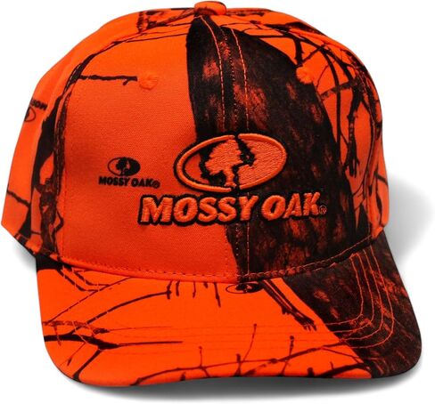 قبعة بشعار Mossy Oak Blaze Orange ثلاثية الأبعاد للصيد بشعار مموه، منقار منحني قليلاً، تاج متوسط ​​الارتفاع، منظم، OSFM للبالغين in Kuwait