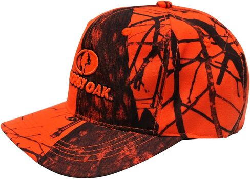 قبعة بشعار Mossy Oak Blaze Orange ثلاثية الأبعاد للصيد بشعار مموه، منقار منحني قليلاً، تاج متوسط ​​الارتفاع، منظم، OSFM للبالغين in Kuwait