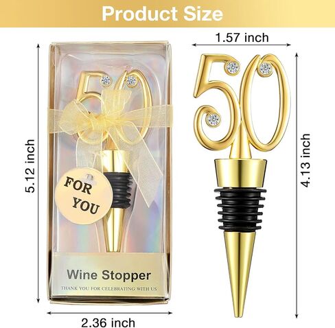 15 قطعة سدادة نبيذ عيد الميلاد لحفلات أعياد الميلاد تقدم سدادات زجاجات النبيذ والمشروبات المصنوعة من السيليكون من سبائك الزنك وديكورات تذكارية لذكرى الزفاف للضيوف (50 عامًا) in Kuwait