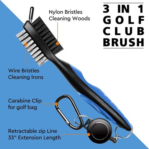 JKL Golf Towel and Brush Set - Includes a Waffle Pattern Towel w Clip,Golf Divot Repair Tool and 3 in 1 Golf Club Brush.Golf Accessories for Bag Essentials Best Golf Gifts for Men/Women (Green) in Saudi Arabia