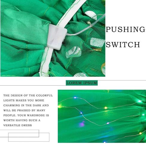 Light Up Women Tutu Skirt Polka Dots Tulle Dance Skirts LED Sparkly Tutu Adult Elastic Tutus for Party Costume in Saudi Arabia
