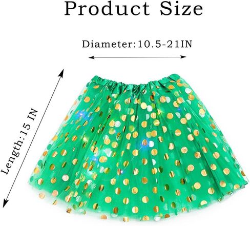 Light Up Women Tutu Skirt Polka Dots Tulle Dance Skirts LED Sparkly Tutu Adult Elastic Tutus for Party Costume in Saudi Arabia