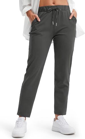 Libin Women's 4-Way Stretch Golf Pants 7/8 Ankle Casual Joggers Dress Work Sweatpants Pockets for Yoga, Athletic, Lounge in Kuwait