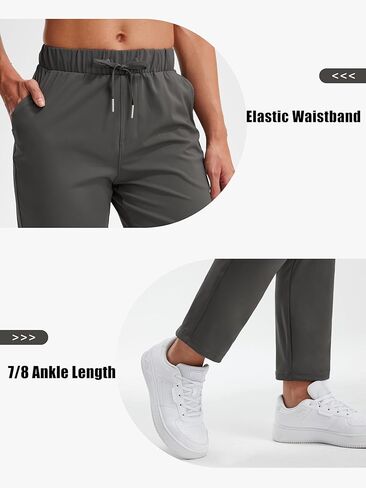 Libin Women's 4-Way Stretch Golf Pants 7/8 Ankle Casual Joggers Dress Work Sweatpants Pockets for Yoga, Athletic, Lounge in Kuwait