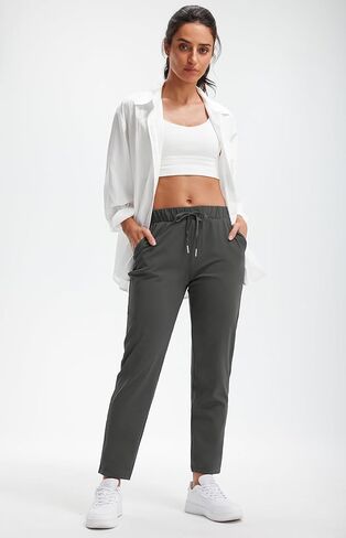 Libin Women's 4-Way Stretch Golf Pants 7/8 Ankle Casual Joggers Dress Work Sweatpants Pockets for Yoga, Athletic, Lounge in Kuwait