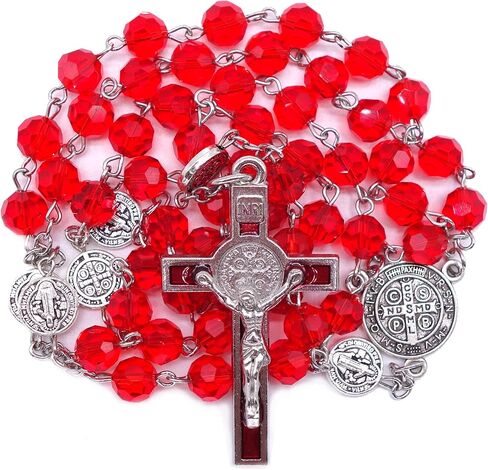 Rosary Beads Benedict Chaplet Artificial Crystal Glass Rosery Cross Catholic gifts in Saudi Arabia
