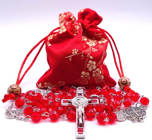 Rosary Beads Benedict Chaplet Artificial Crystal Glass Rosery Cross Catholic gifts in Saudi Arabia