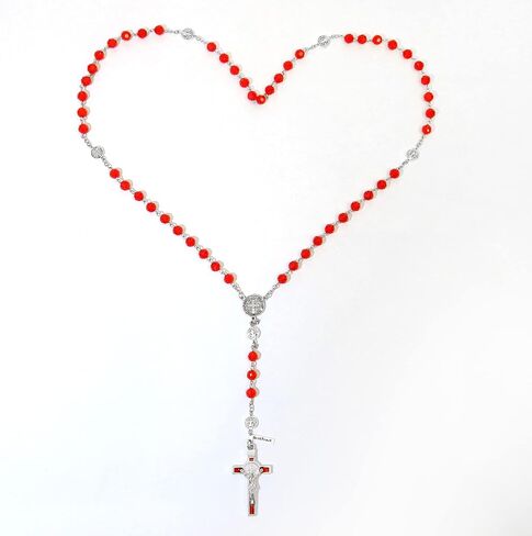 Rosary Beads Benedict Chaplet Artificial Crystal Glass Rosery Cross Catholic gifts in Saudi Arabia