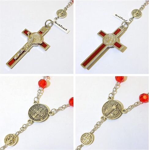 Rosary Beads Benedict Chaplet Artificial Crystal Glass Rosery Cross Catholic gifts in Saudi Arabia